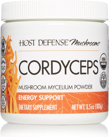 Host Defense, Cordyceps Powder, Supports Energy, Stamina and Athletic Performance, Mushroom Supplement, 3., Plain