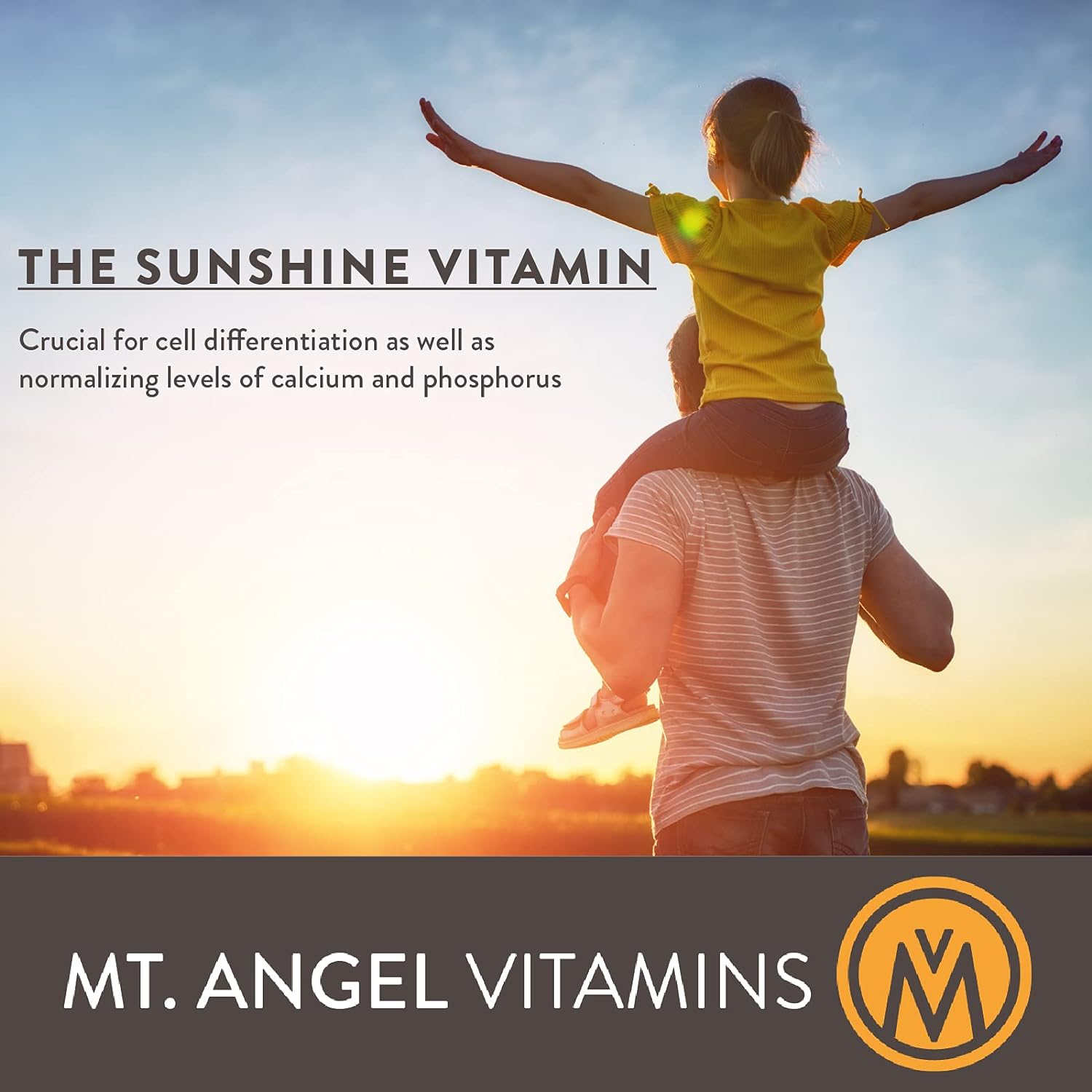 Mt. Angel Vitamins - Good Vitamin D, 2000 IU Vitamin D3 with Bromelain (60 Capsules) : Health & Household