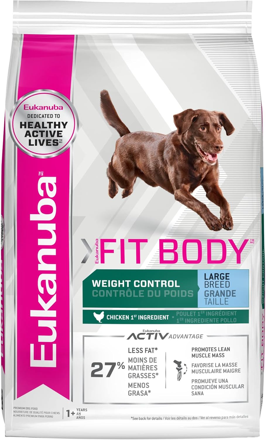 Eukanuba Fit Body Weight Control Large Breed Dry Dog Food, 15 Lb