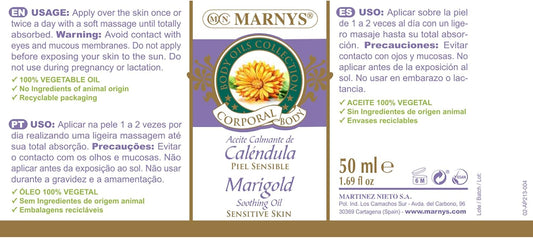 Marnys Marnys Body Oils Collection Calendula Body Soothing Oil 50Ml 120G