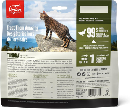 Orijen Tundra Freeze Dried Cat Treats, Grain Free Treats For Cats, Wholeprey Ingredients, 1.25Oz