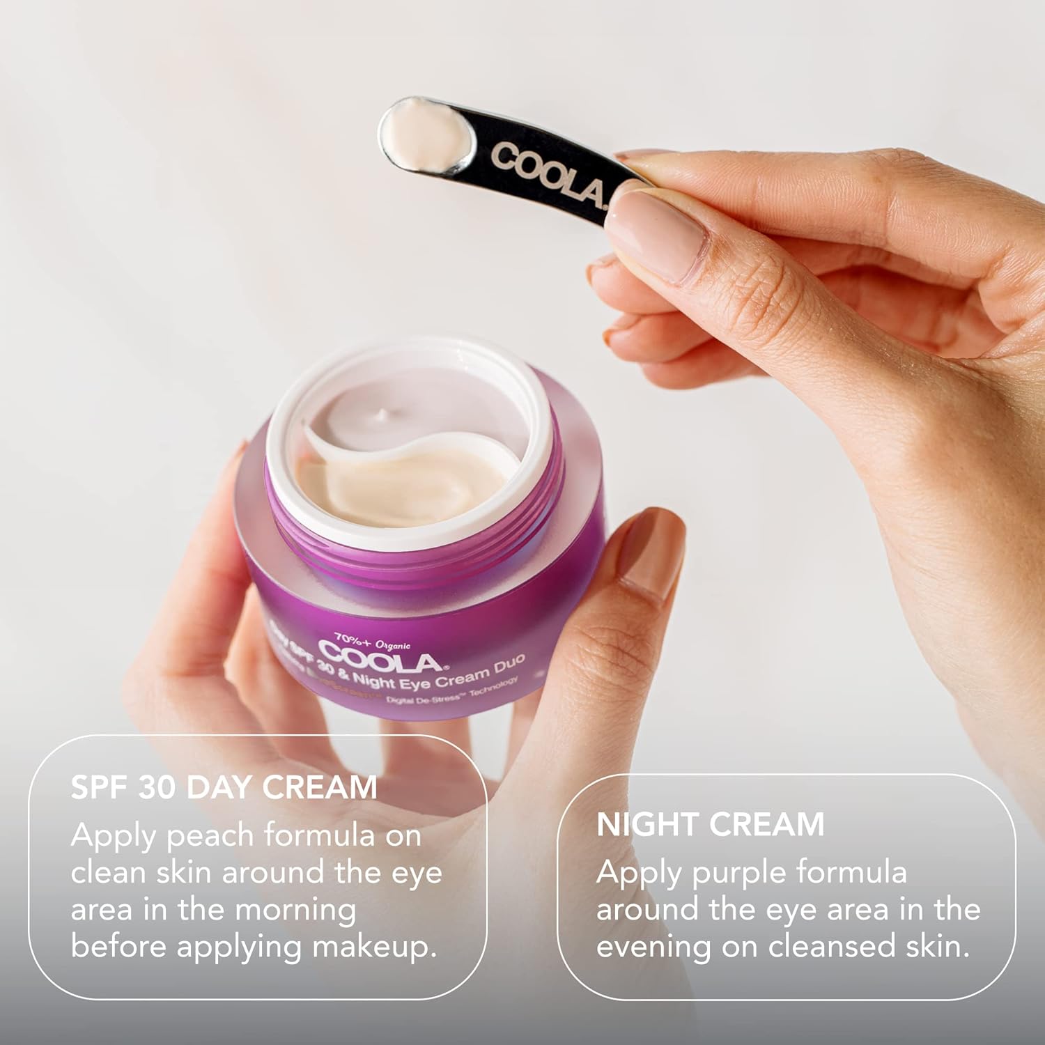 COOLA Organic Day and Night Eye Cream Face Moisturizer with SPF 30, Dermatologist Tested Face Sunscreen with Plant-Derived BlueScreen Digital De-Stress Technology, 0.8 Fl Oz : Beauty & Personal Care