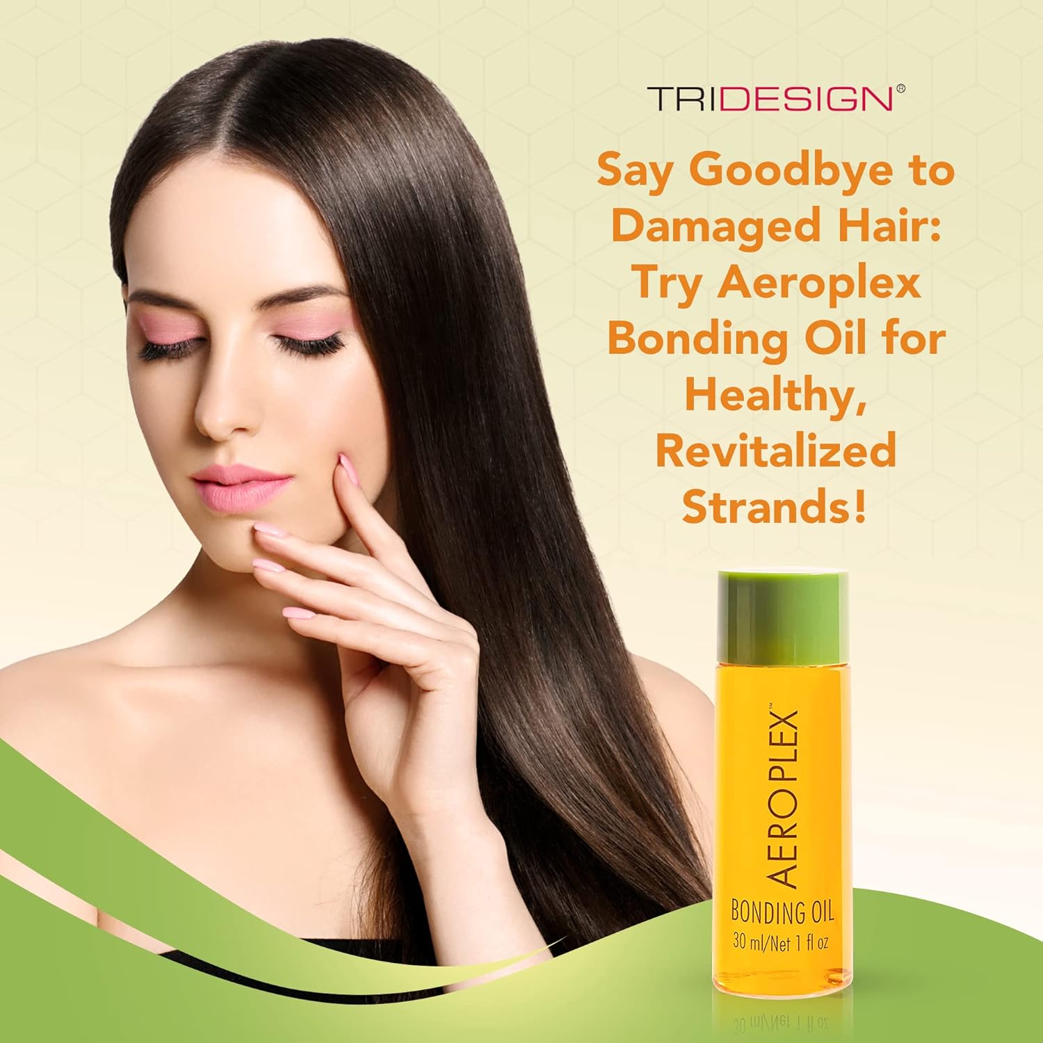 TRI Design Aeroplex Bonding Oil - Repairs, Promotes Growth & Prevents Breakage - Silky Serum for Dry, Damaged & Frizzy Hair - Travel Size 30ml - Salon-Tested with UV & Heat Protection : Beauty & Personal Care