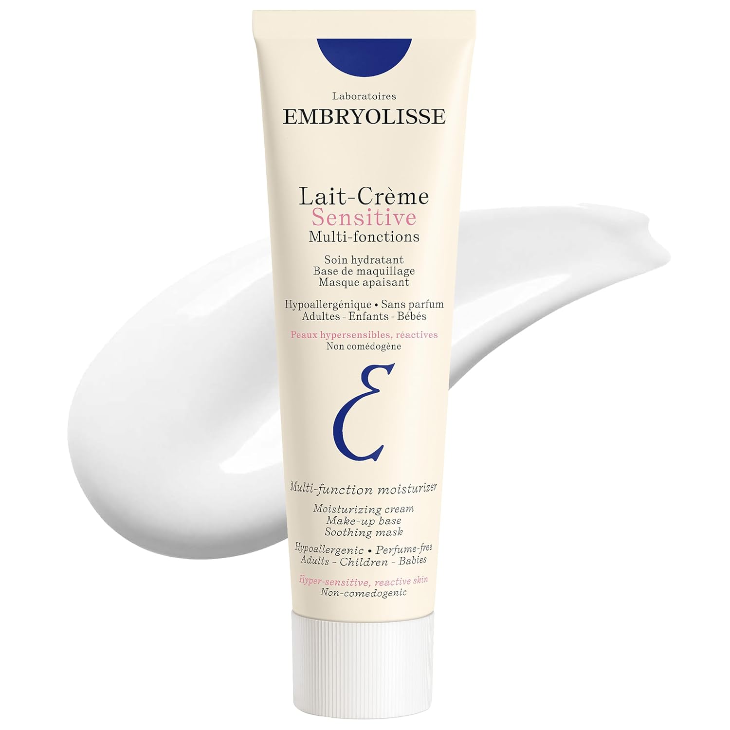 Embryolisse Lait Crème Sensitive Moisturizer. Hypoallergenic Face & Body Cream For All Skin Types With Aloe Vera & Shea Butter. Fragrance-Free & Suitable For Sensitive Skin, 3.38 Fl Oz