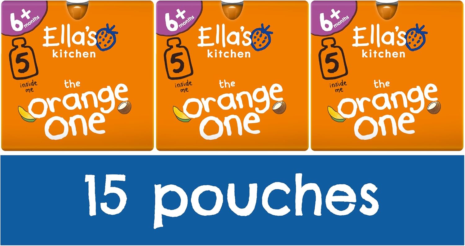 Ellas Kitchen The Orange One Fruit Smoothie Multipack 5X90 G (Pack Of 3, Total 15 Pouches)