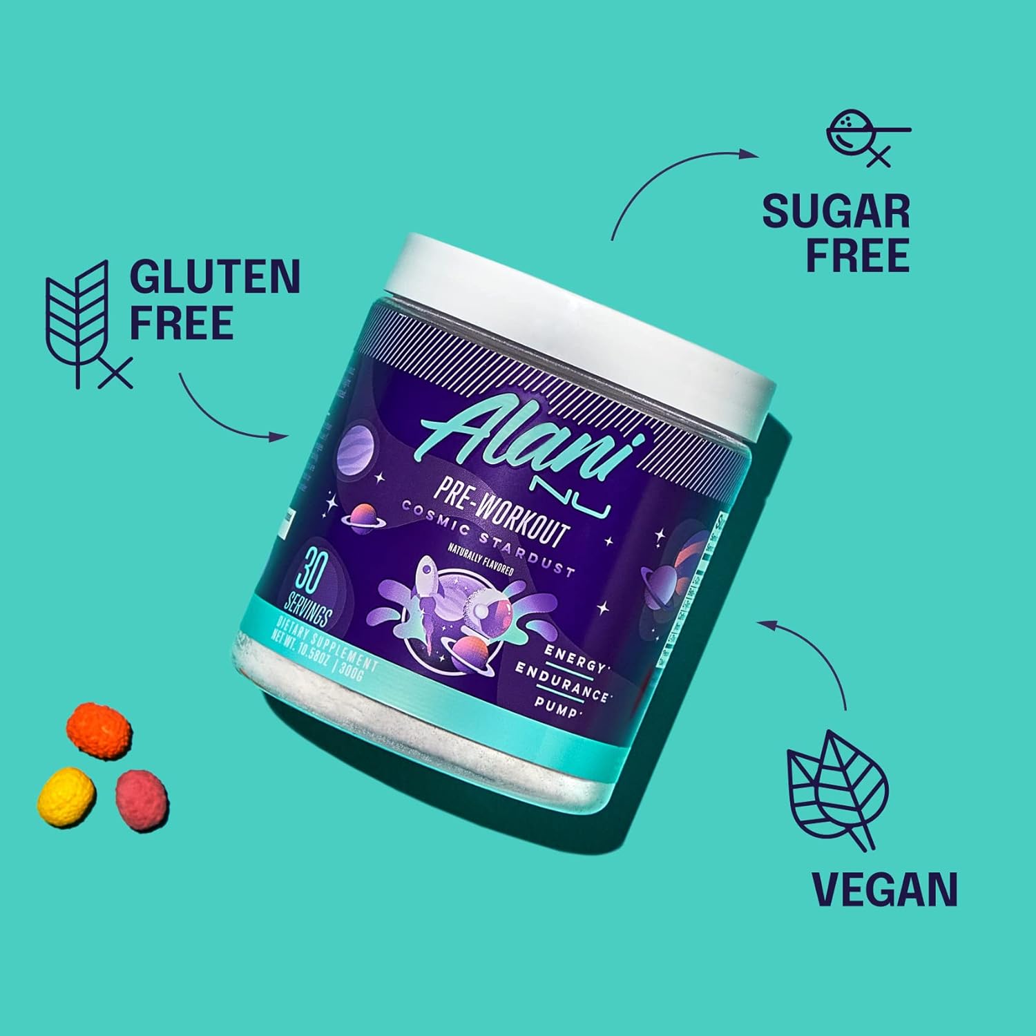 Alani Nu Pre Workout Powder Cosmic Stardust | Amino Energy Boost | Endurance Supplement | Sugar Free | 200Mg Caffeine | L-Theanine, Beta-Alanine, Citrulline | 30 Servings : Health & Household