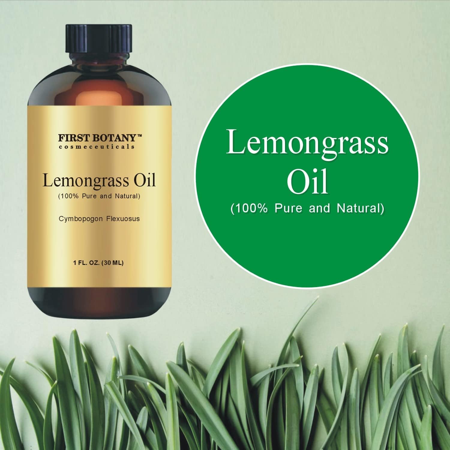 First Botany, 100% Pure Lemongrass Essential Oil - Premium Lemongrass Oil for Aromatherapy, Massage, Topical & Household Uses - 1 fl oz (Lemongrass) : Health & Household