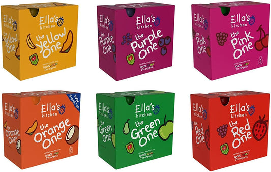 Ella'S Kitchen Organic Smoothie Multipack Fruits Mixed Case Selection The Red, Green, Orange, Yellow, Purple, Pink One (6 X 5 X 90 G)
