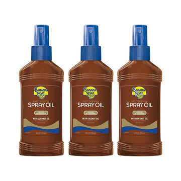 Banana Boat Deep Tanning Oil Pump Spray, 8oz | Dark Tanning Oil Spray, Contains No Sunscreen, Moisturizing Body Oil, Tanning Spray, 8oz (Pack of 3)