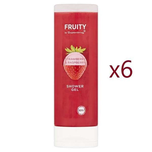 Fruity Strawberry & Raspberry Shower Gel 250Ml X6