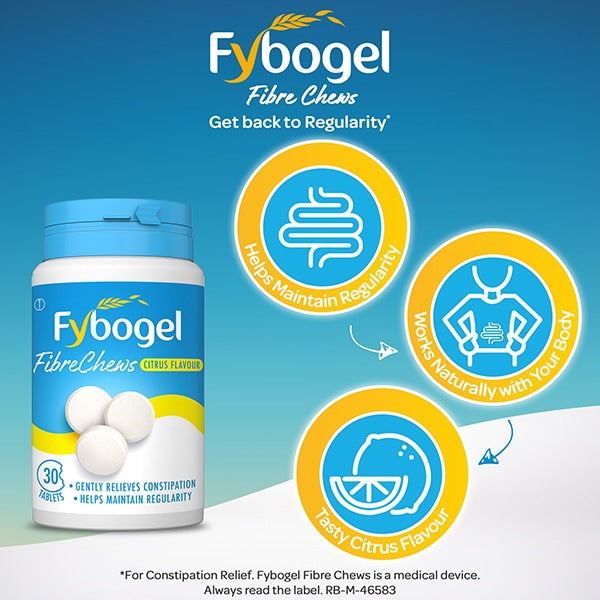 Fybogel Fibrechews Citrus Constipation Fibre 30 Tablets