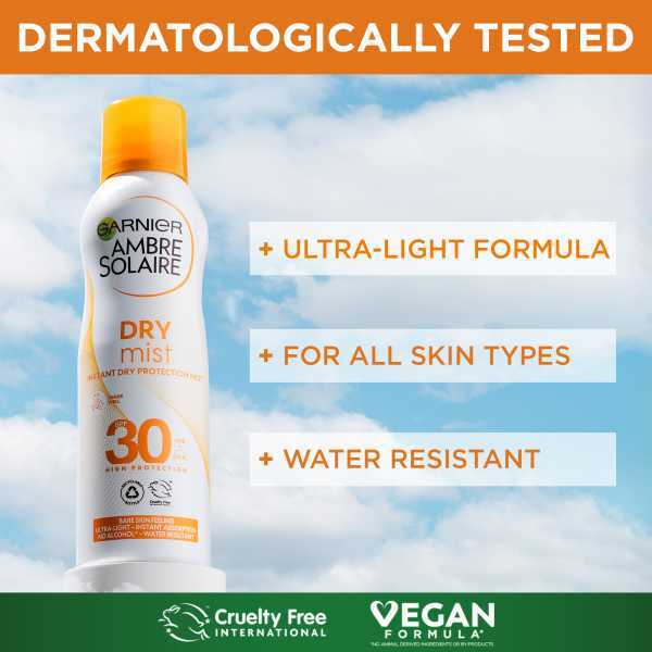 Ambre Solaire Dry Mist Sun Cream Spray Spf30 200Ml