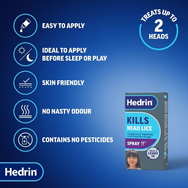 New Hedrin Head Lice 15 Minute Treatment 60Ml Spray