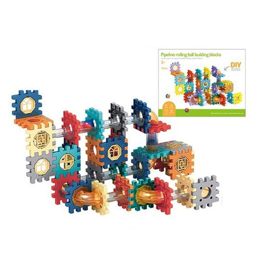 Miracle Bricks Interlocking Learning Blocks – Motorized Spinning Gear Building Toy Set(49&76 Pcs)
