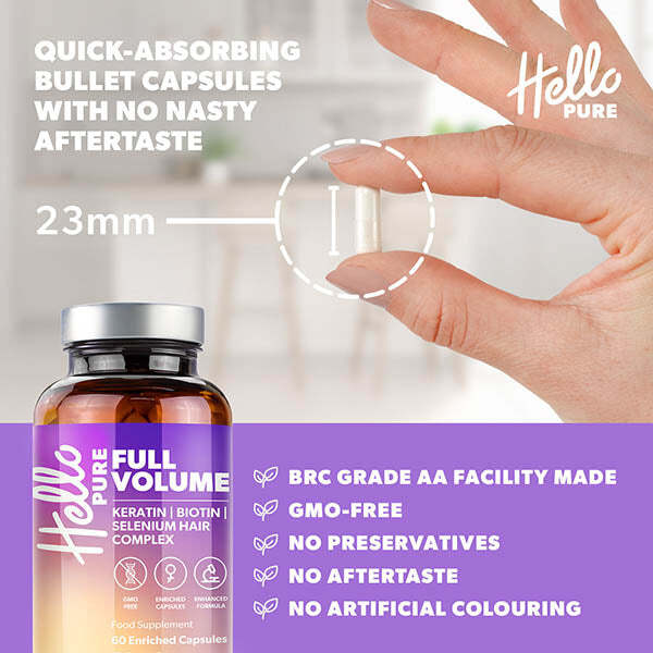 Hello Pure Hair Growth Vitamins | Biotin Keratin Selenium | X 60