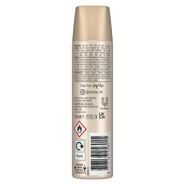 Impulse Body Spray Deodorant Musk 75Ml