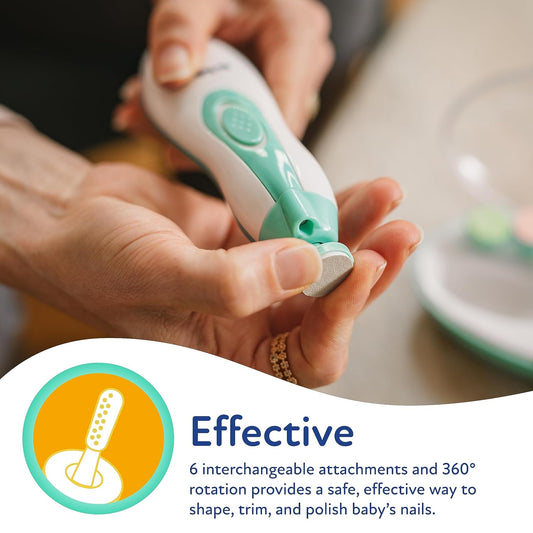 Dr. Talbot'S Electric Nail Trimmer For Babies - Baby Nail File With Led Light And Storage Case - 3+ Months