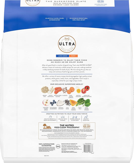 Nutro Ultra Large Breed Puppy High Protein Natural Dry Dog Food With A Trio Of Proteins From Chicken, Lamb And Salmon, 30 Lb. Bag