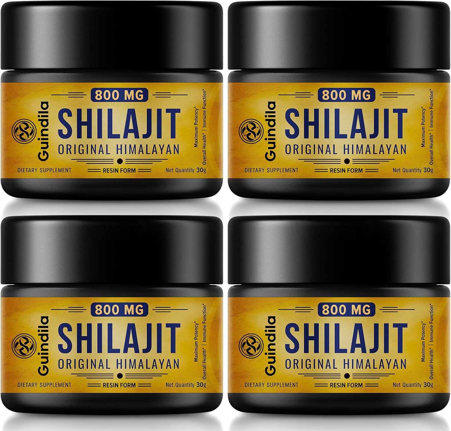 800Mg Shilajit Supplement - Shilajit Pure Himalayan Organic Shilajit Resin With Maximum Potency, Original From Himalayan With 85+ Trace Minerals & Fulvic Acid For Focus & Energy, Immunity, 4 Packs