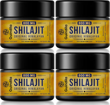 800Mg Shilajit Supplement - Shilajit Pure Himalayan Organic Shilajit Resin With Maximum Potency, Original From Himalayan With 85+ Trace Minerals & Fulvic Acid For Focus & Energy, Immunity, 4 Packs