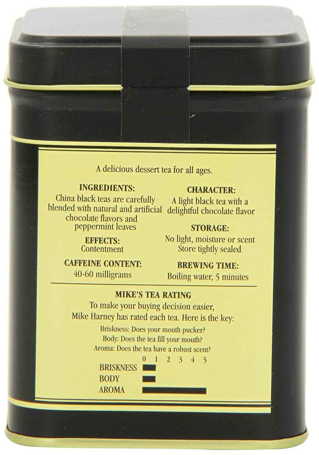 Harney & Sons Loose Leaf Black Tea, Chocolate Mint, 4 Ounce
