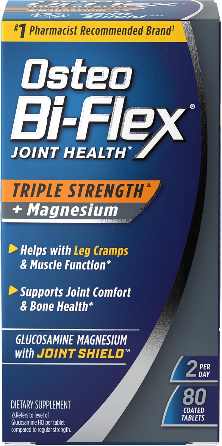 Osteo Bi-Ex Triple Strength Joint Supplement With Glucosamine & Magnesium, Gluten Free, 80 Tablets