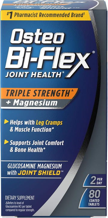 Osteo Bi-Ex Triple Strength Joint Supplement With Glucosamine & Magnesium, Gluten Free, 80 Tablets