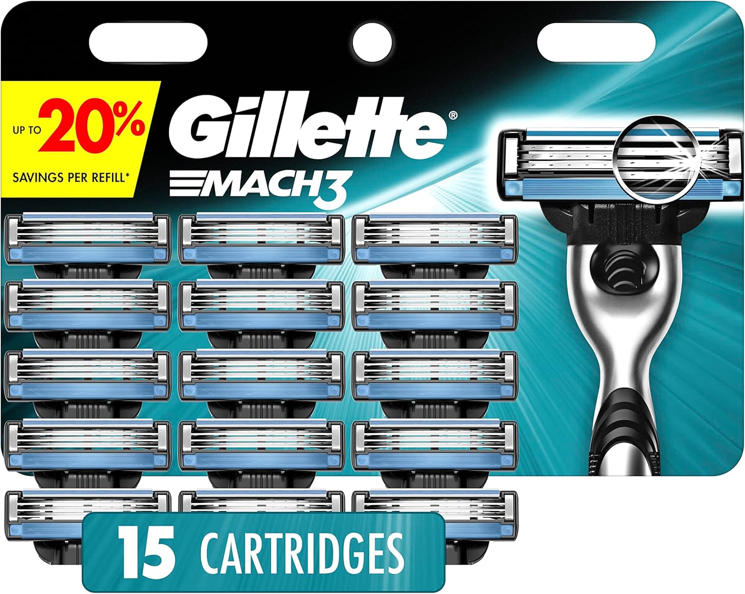 Mach3 Men'S Razor Blades, 15 Blade Refills