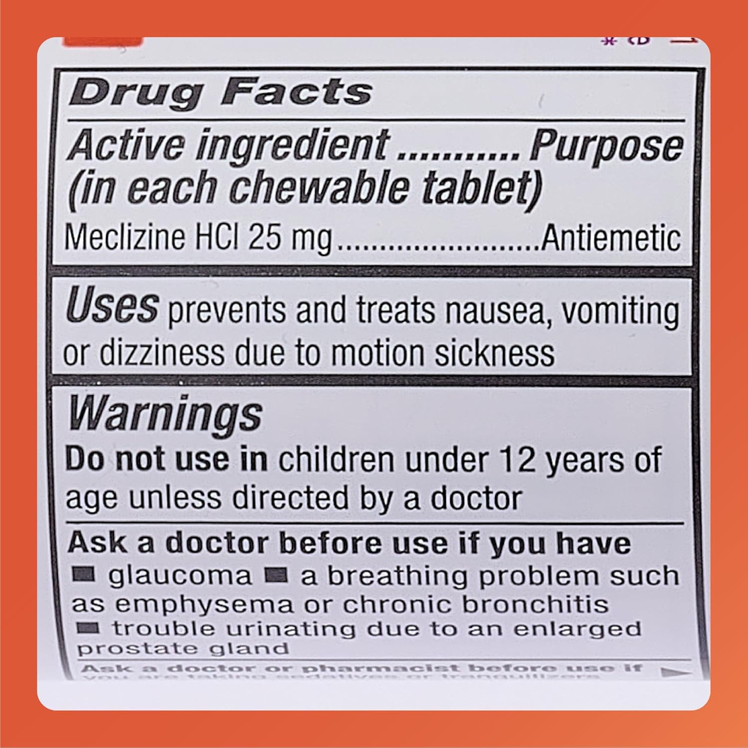 Rugby Meclizine Chewable Tablets 25Mg - Anti-Nausea Medicine Helps With Motion Sickness - 100 Count : Health & Household