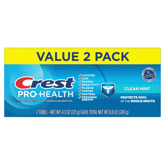 Crest Pro-Health Clean Mint Toothpaste (4.3Oz) Twin Pack