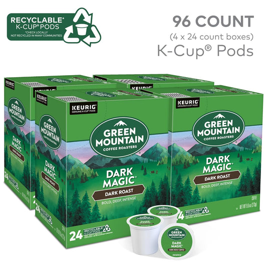 Green Mountain Coffee Roasters Dark Magic Coffee, Keurig Single-Serve K-Cup pods, Dark Roast, 96 Count (4 Packs of 24)