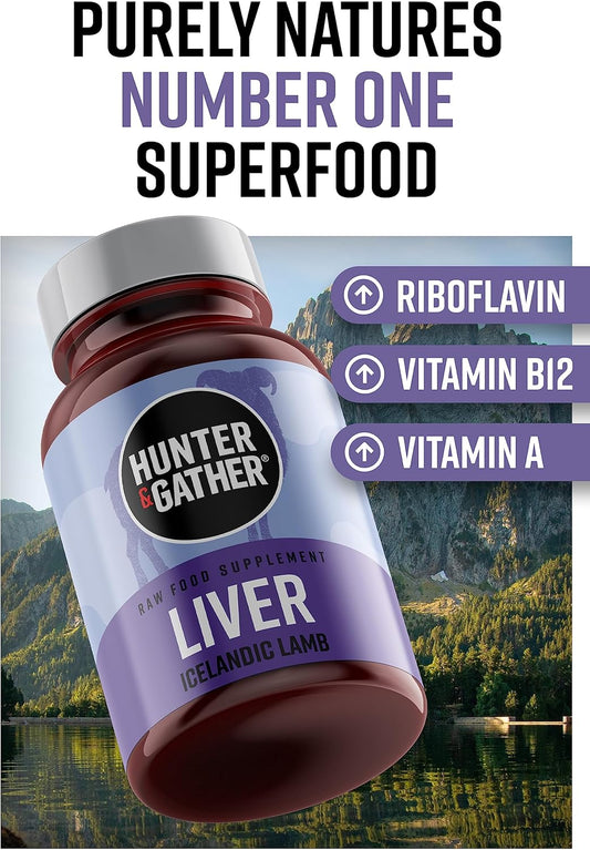 Hunter & Gather Nose To Tail - 90 Liver Capsules | Wild, Grass Fed Icelandic Lamb Ancestral Inspired Supplements| Raw Freeze-Dried Lamb | No Gmo Feeds, Antibiotics Or Hormones