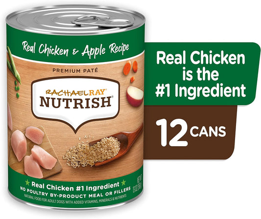 Rachael Ray Nutrish Premium Pate Wet Dog Food, Chicken & Apple, 13 Ounce Can (Pack Of 12)