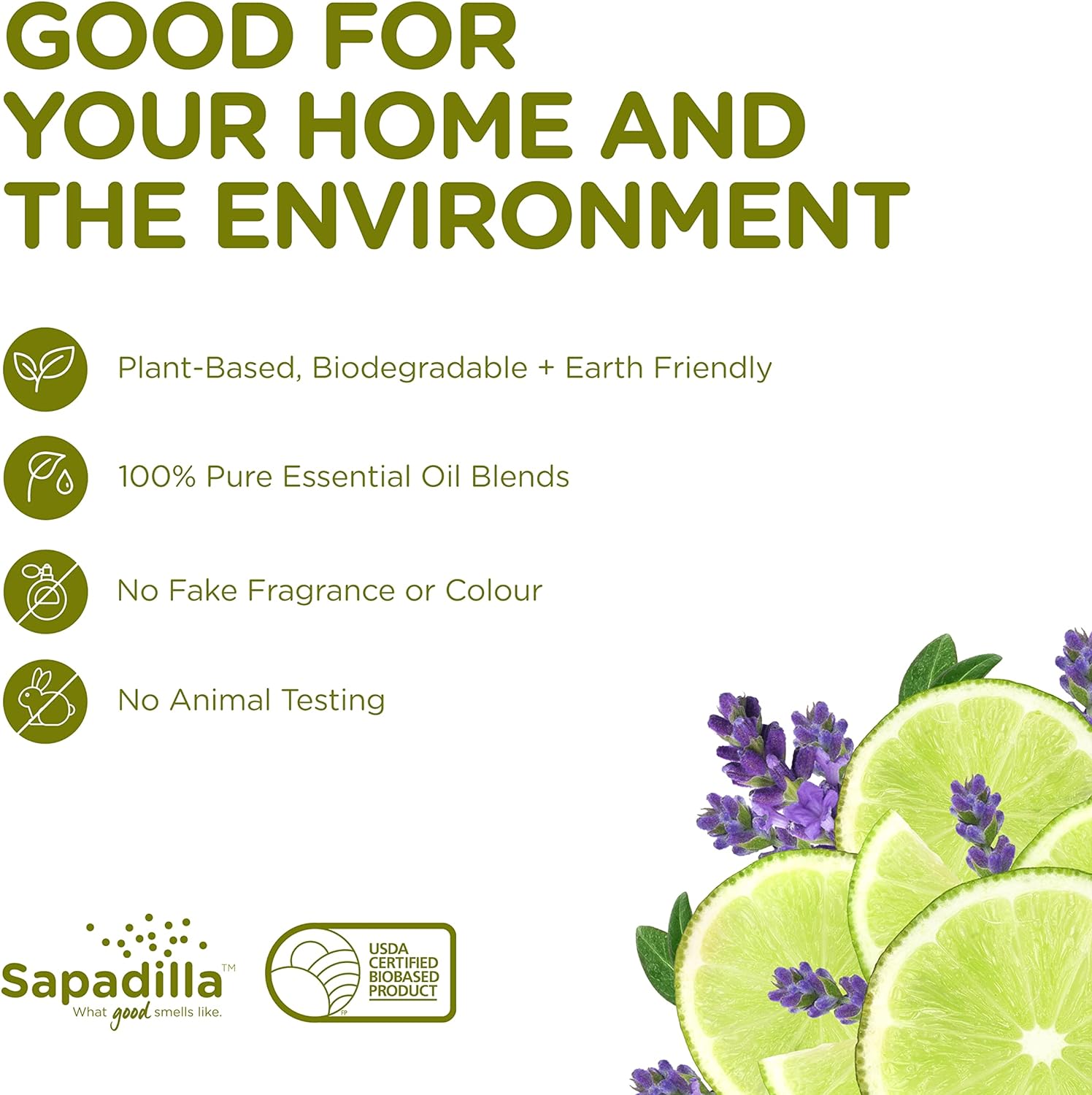 Sapadilla Liquid Dish Soap - Sweet Lavender + Lime - Made with 100% Pure Essential Oil Blends, Tough on Grease, Aromatic & Fragrant Dishwashing Liquid, Plant Based, Biodegradable, 12 Ounce (Pack of 3) : Home & Kitchen