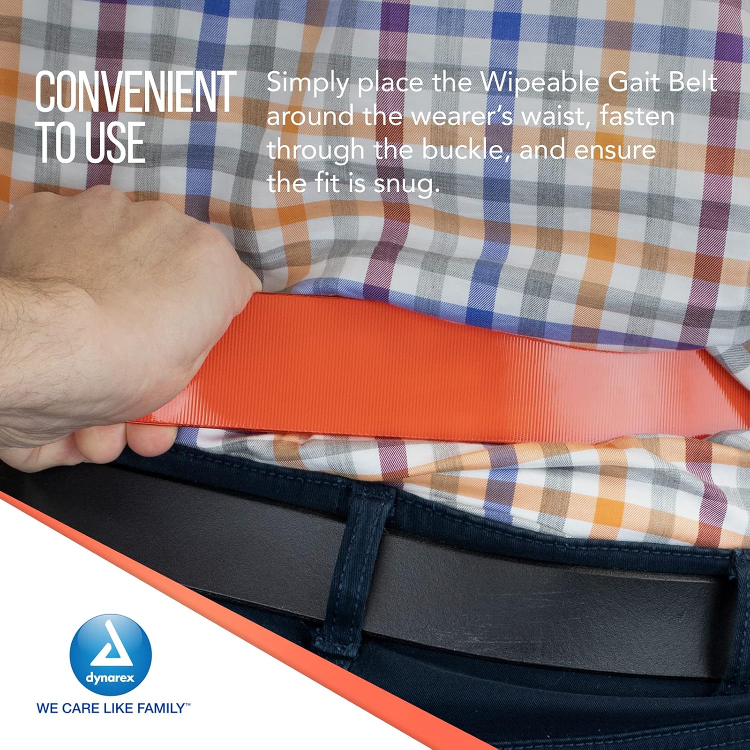 Dynarex Wipeable Gait Belts, Ensures Safe Patient Transfer & Physical Therapy, Plastic Buckle, Orange, Individually Packaged in Bags, 1 Case of 10 Dynarex Wipeable Gait Belts : Health & Household