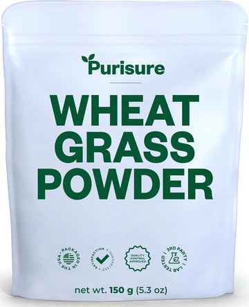 Wheatgrass Powder 150G, Nutritious Greens Powder For Immunity Support And Whole Food Supplement - Rich In Fibers, Vitamins & Minerals - Pure Food Green Superfood, Non-Gmo & Gluten-Free