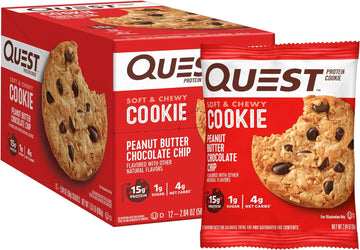 Quest Nutrition Peanut Butter Chocolate Chip High Protein Cookie, Keto Friendly, Low Carb, 24.5 Oz, 12 Count (Pack Of 1)