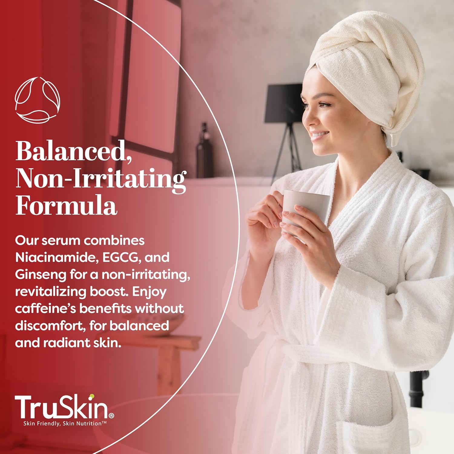 TruSkin Caffeine Face & Eye Serum - Energizing 5% Caffeine Serum with EGCG - Dark Circles Under Eye Treatment with Niacinamide Matcha and Ginseng - Reduce Eye Puffiness in 60 Days, 1 Fl Oz : Beauty & Personal Care