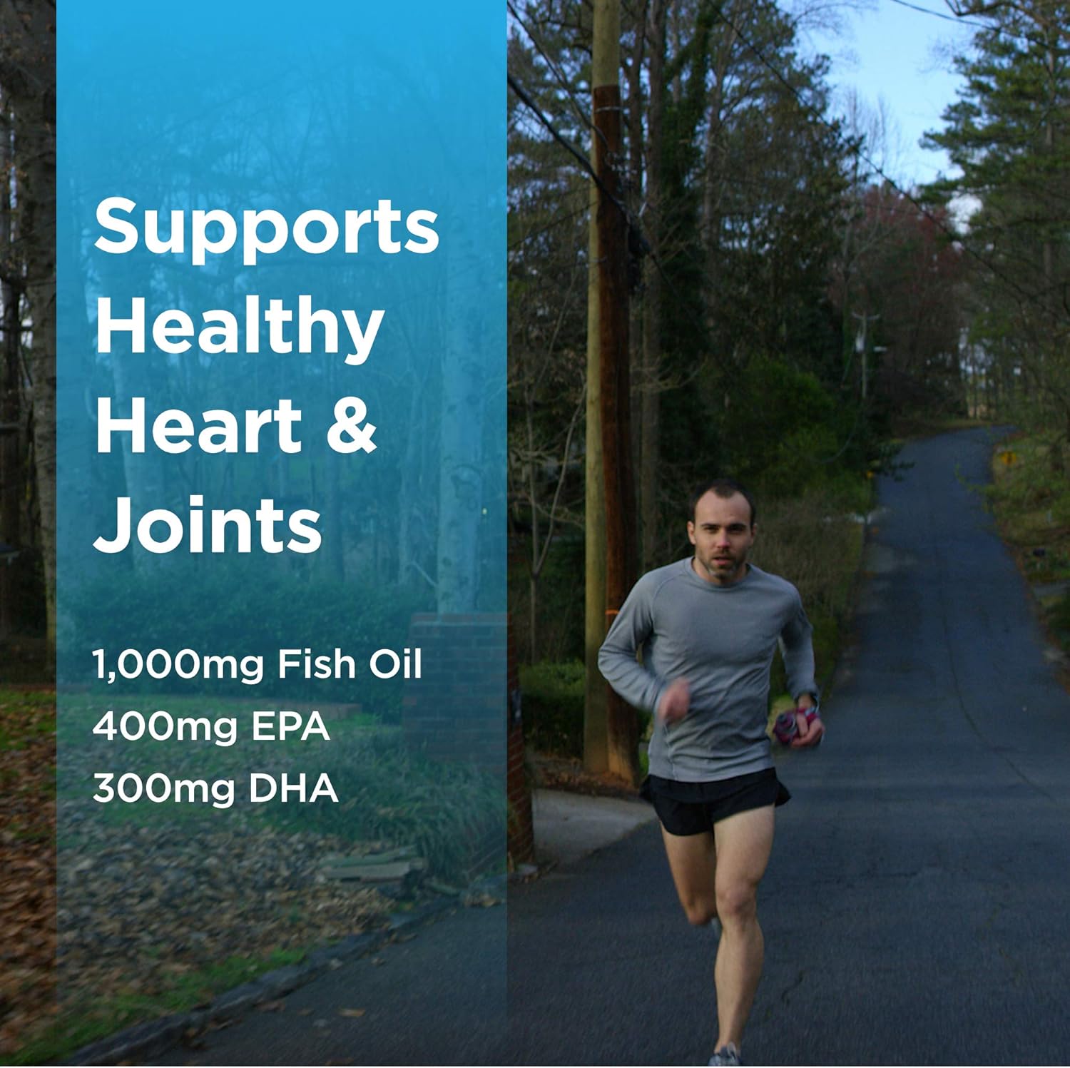 Peregrune Runner Omega 3 Fish Oil – Triple Strength Nutritional Sport Supplement - Helps Support Heart & Joint Health For Running With Omega- Epa & Dha - 1000 Mg, 1 Month Capsules For Men And Women : Health & Household