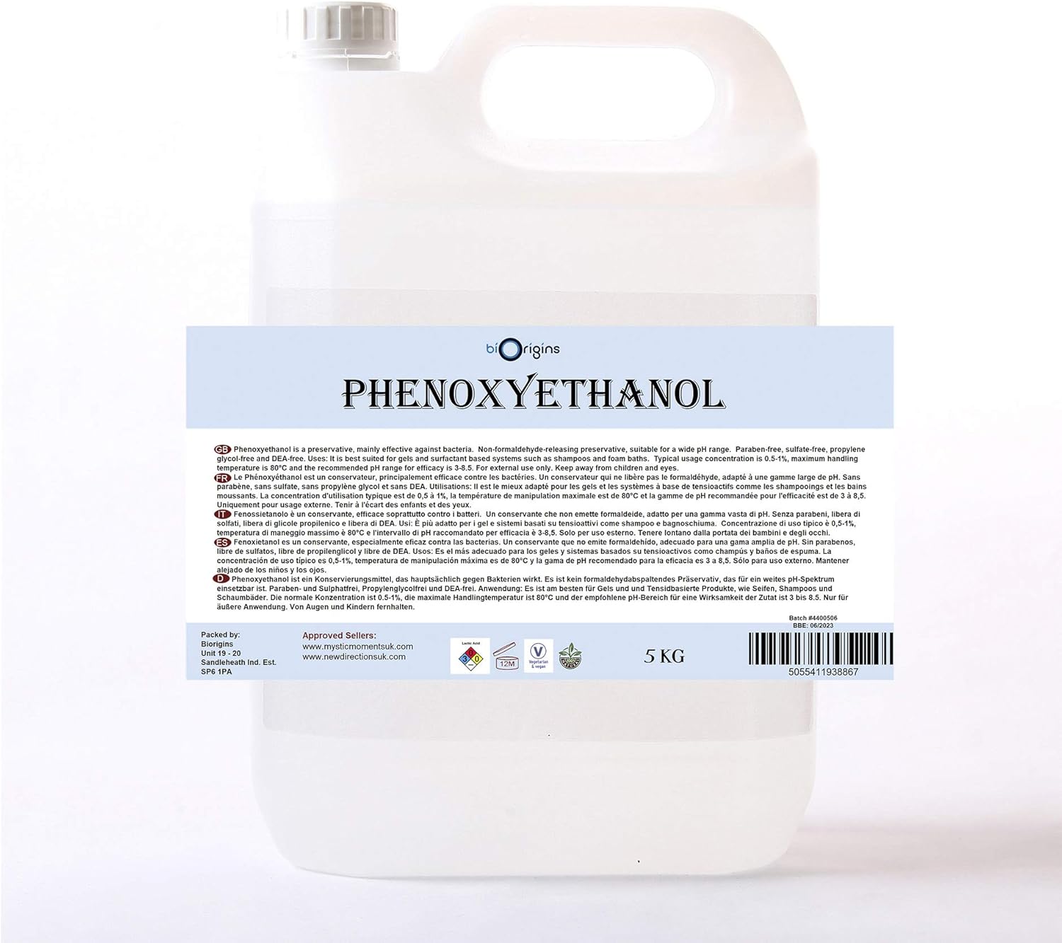 Phenoxyethanol Preservative Liquid 5Kg : Amazon.co.uk: Health & Personal Care