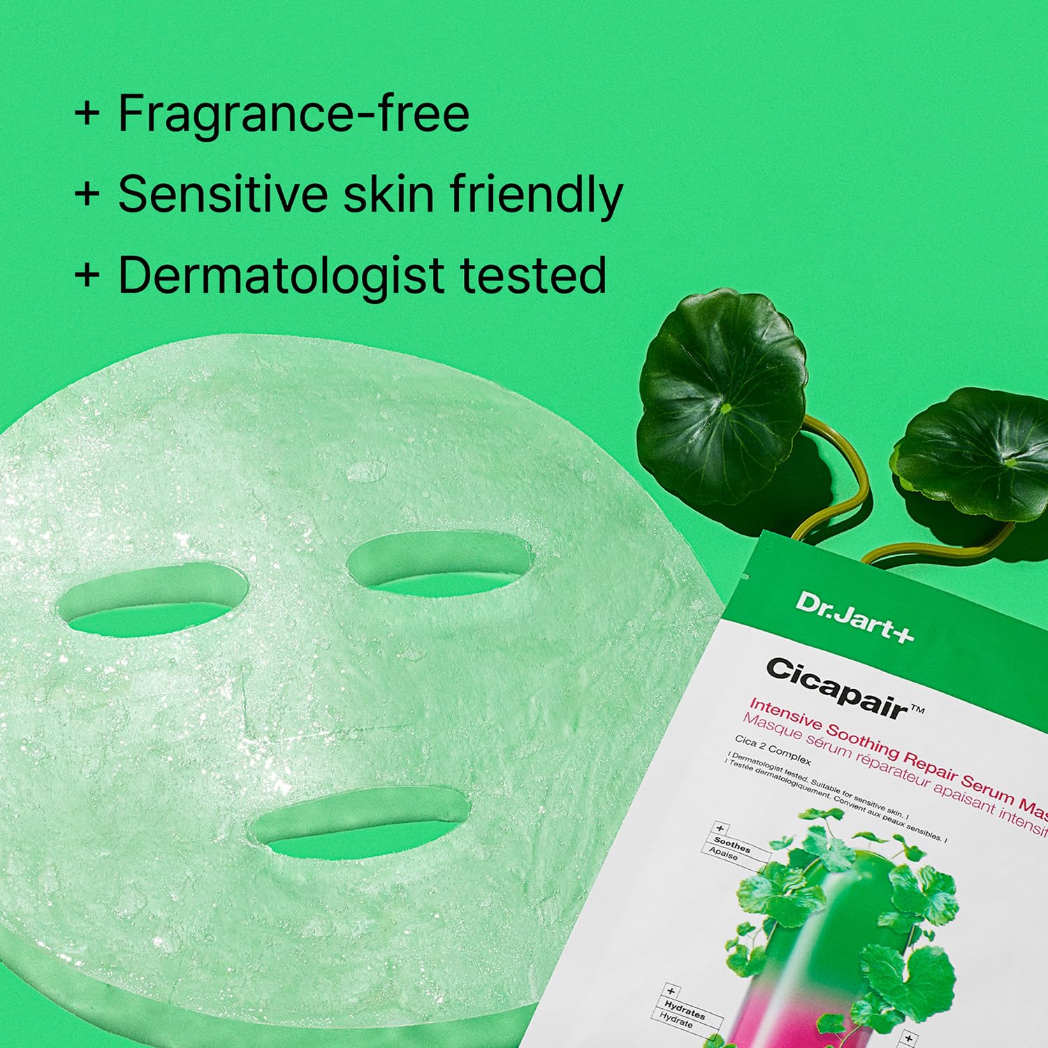 Dr.Jart+ Cicapair™ Sensitive Skin Serum Face Mask For Redness With Centella Asiatica | Sheet Mask | Korean Skin Care, 5 Pack : Beauty & Personal Care
