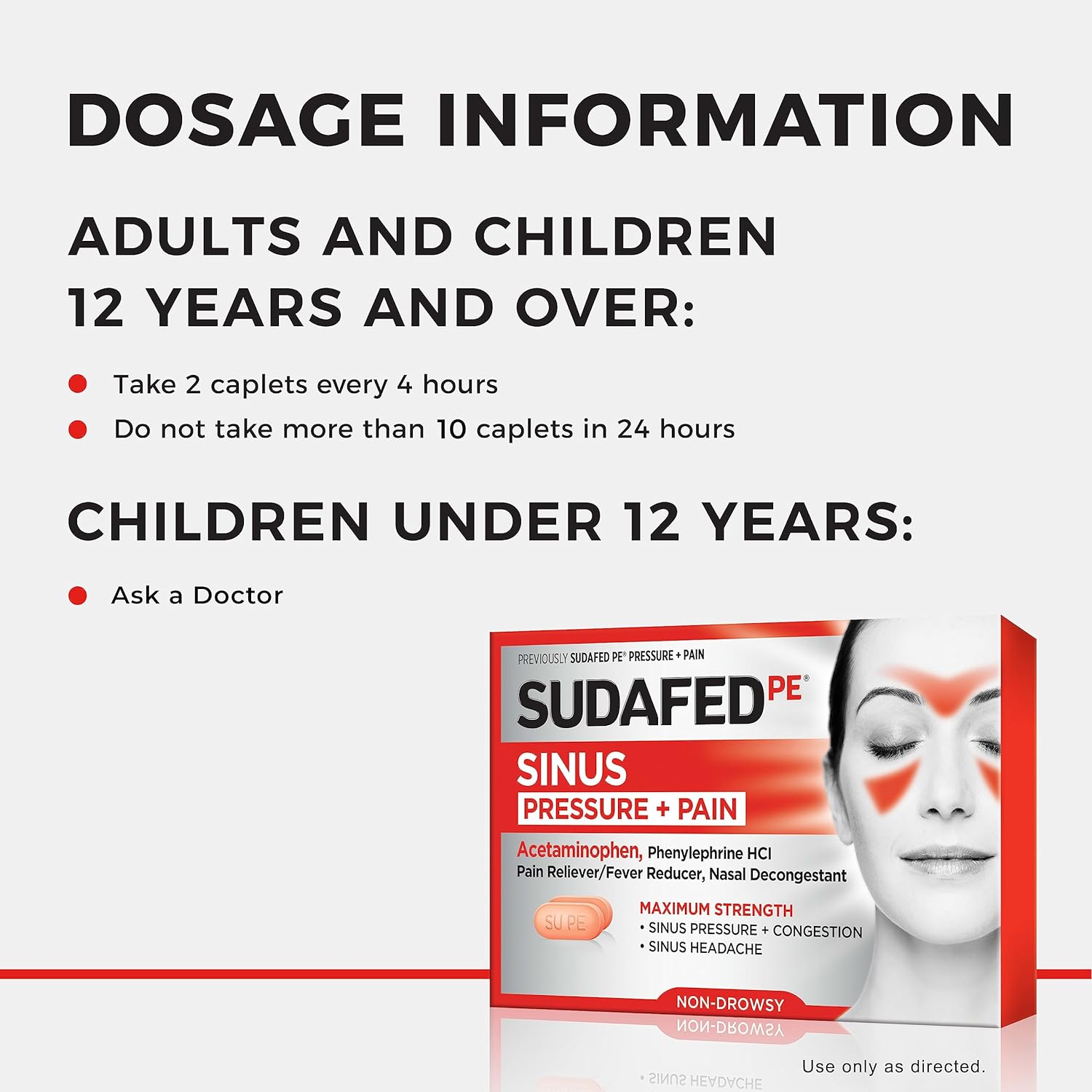 Sudafed PE Sinus Congestion Maximum Strength Non-Drowsy Decongestant Tablets, 24 ct : Everything Else