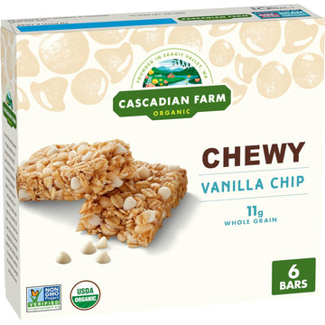 Cascadian Farm Organic Vanilla Chip Chewy Granola Bars, 6 Bars, 7.4 oz