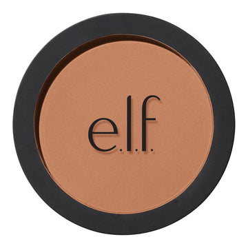 E.L.F. Primer-Infused Bronzer, Long-Lasting, Lightweight & Buildable Powder Bronzer, Delivers A Matte Finish, Vegan & Cruelty-Free, Tan O' Clock