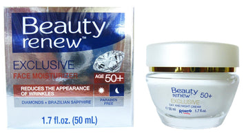 Beauty Renew 50+ Exclusive Day & Night Face Moisturizer Cream Diamonds And Brazilian Saphire