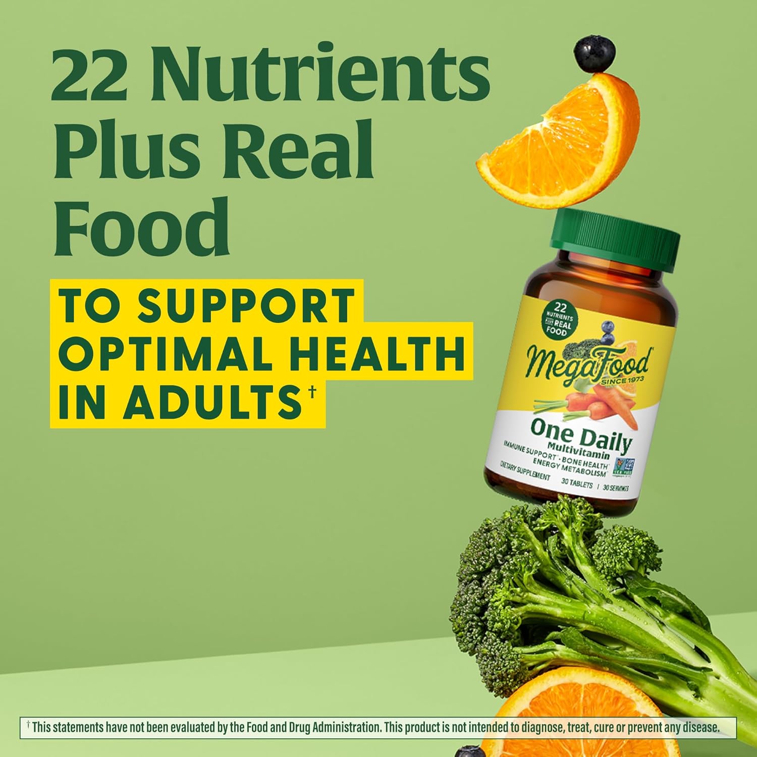 Megafood One Daily Multivitamin - Multivitamin For Women And Men - With Real Food - Immune Support Supplement - Vitamin C & Vitamin B - Bone Health - Energy Metabolism - Vegetarian, Non-Gmo - 30 Tabs : Health & Household