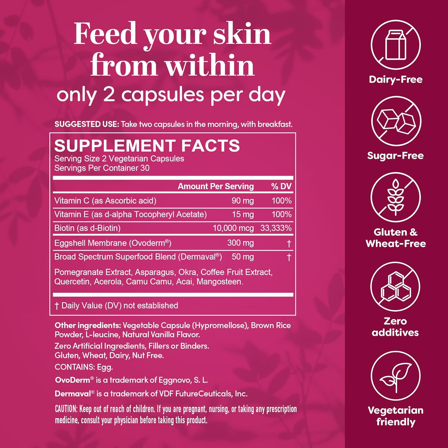 TruSkin Collagen Supplements – Vegetarian-Friendly Multi Collagen for Skin with Biotin, Vitamin C & Acai Superfood Complex – Support Natural Collagen Production, Hydrate & Brighten Skin, 60 Capsules : Health & Household