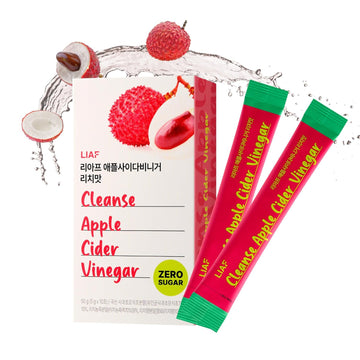 Liaf Apple Cider Vinegar Powder | Lychee | 10 Individual Apple Cider Packets Acv Sugar Free Electrolytes Powder Packets Vinagre De Manzana Morning Kick