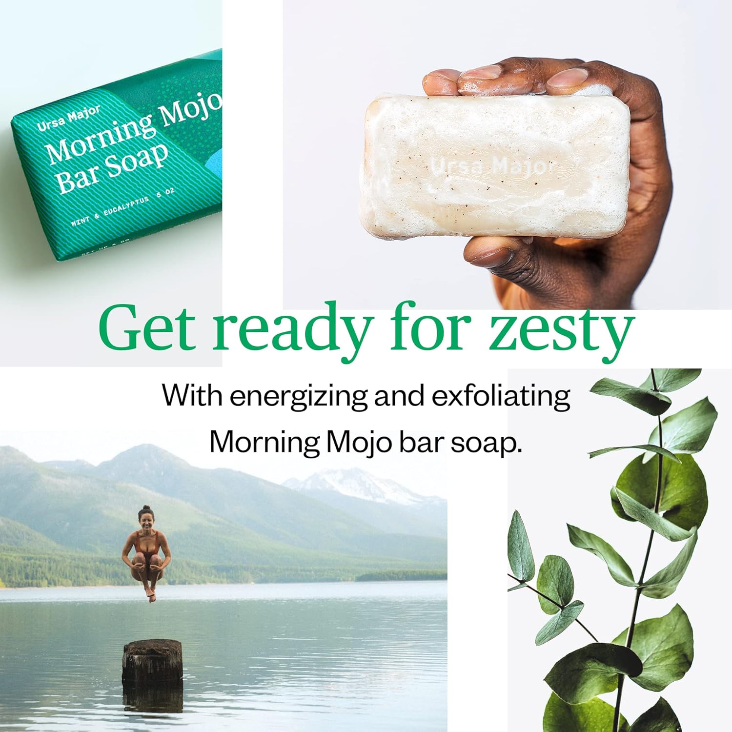 Ursa Major Natural Bar Soap | Morning Mojo Bar Soap | Exfoliating Soap With Peppermint, Eucalyptus And Rosemary | Formulated For Men And Women | 5 Ounces : Beauty & Personal Care