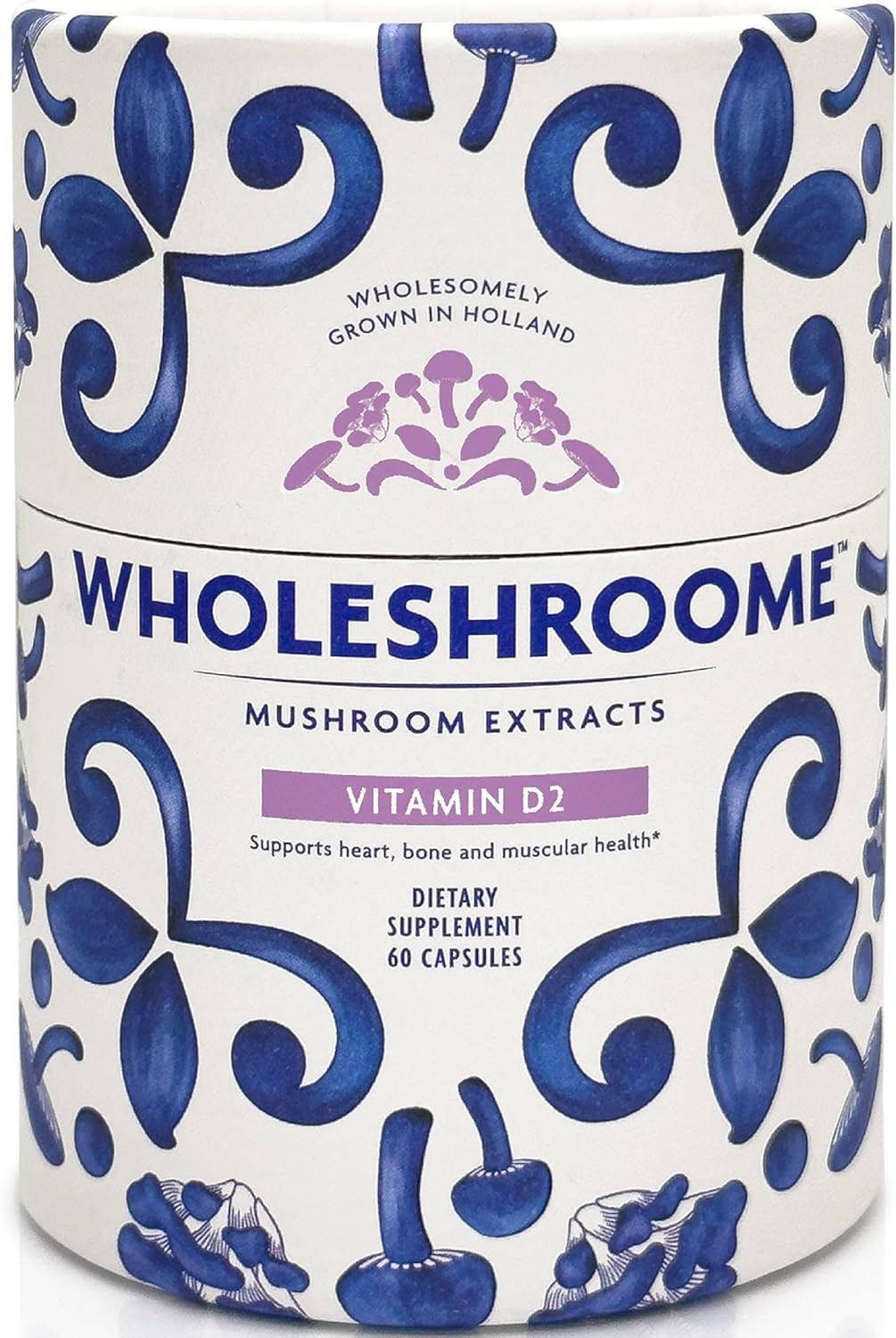 Wholeshroome Vitamin D2 | Premium European Mushroom Supplement | High Potency (3600 IU) of Organic Whole Food Vitamin D from Mushrooms | Supports Immune, Bone Health Energy and Mood